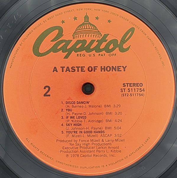 A Taste Of Honey : A Taste Of Honey (LP, Album, Club, Col)