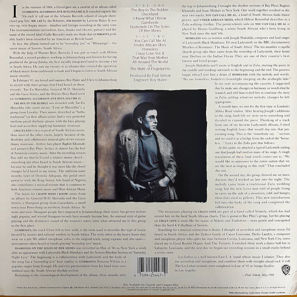 Paul Simon : Graceland (LP, Album, HUB)