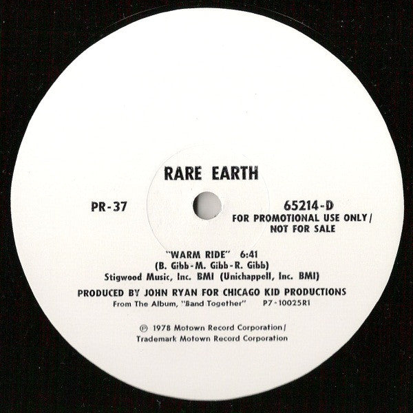 Rare Earth : Warm Ride (12", Promo)