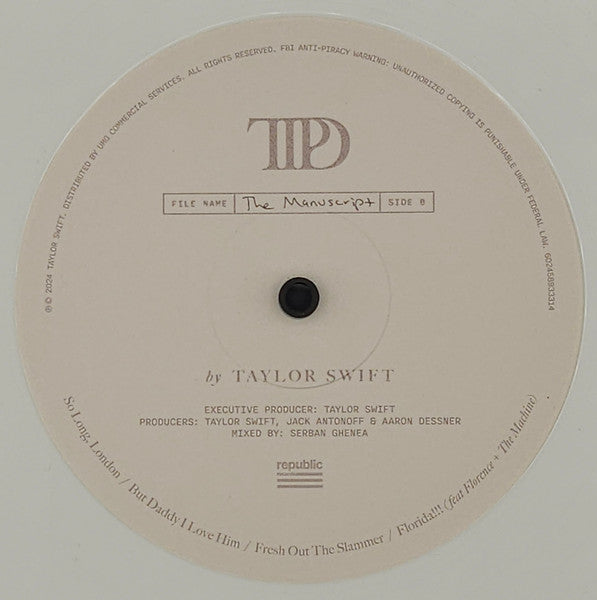 Taylor Swift : The Tortured Poets Department (2xLP, Album, Whi)