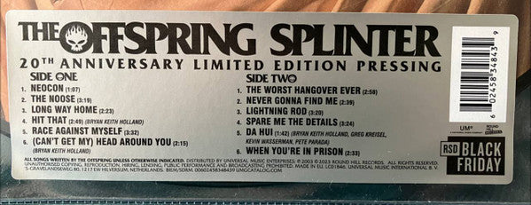 The Offspring : Splinter (LP, Album, RSD, Ltd, Pic, RE, 20t)
