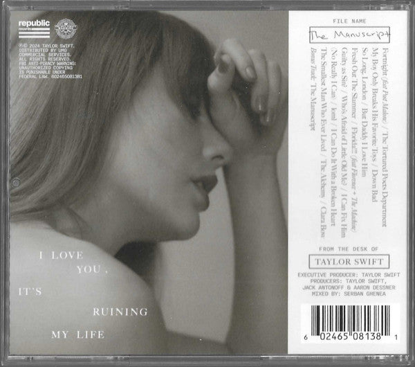 Taylor Swift : The Tortured Poets Department (CD, Album, Dlx, "Th)