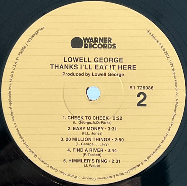 Lowell George : Thanks I'll Eat It Here (LP, Album, RE + LP + RSD, Dlx, Ltd)