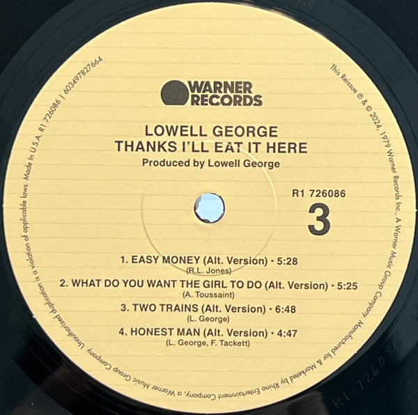 Lowell George : Thanks I'll Eat It Here (LP, Album, RE + LP + RSD, Dlx, Ltd)