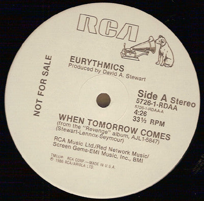 Eurythmics : When Tomorrow Comes (12", Promo)