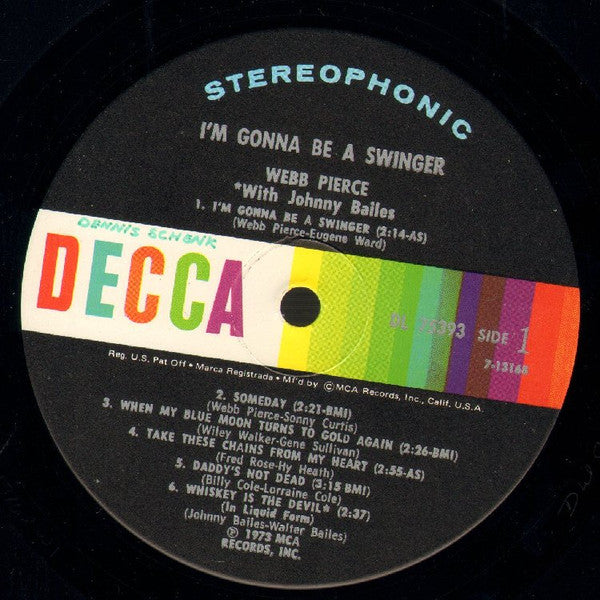 Webb Pierce : I'm Gonna Be A Swinger (LP, Album)