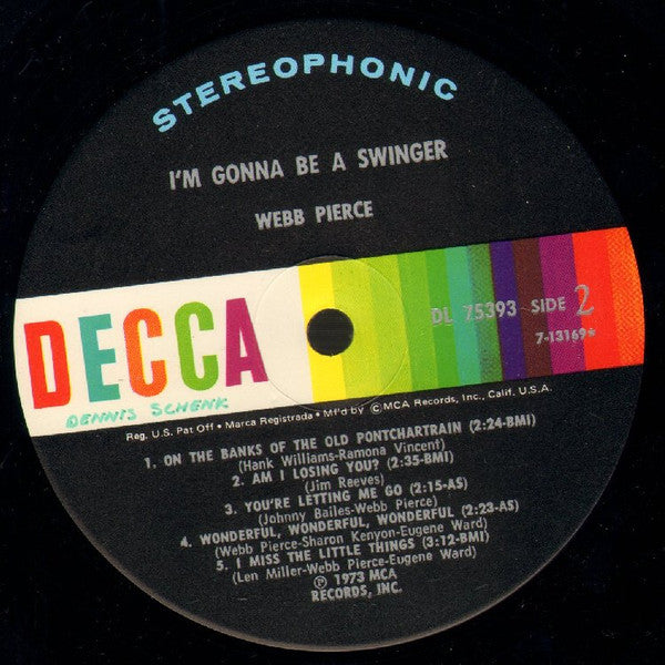 Webb Pierce : I'm Gonna Be A Swinger (LP, Album)