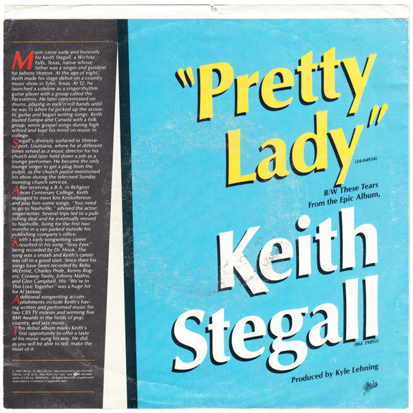 Keith Stegall : Pretty Lady (7", Single, Car)