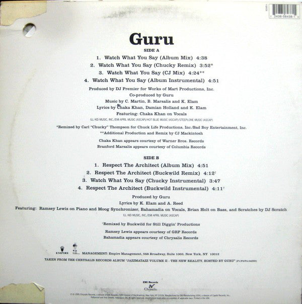 Guru : Watch What You Say (12")