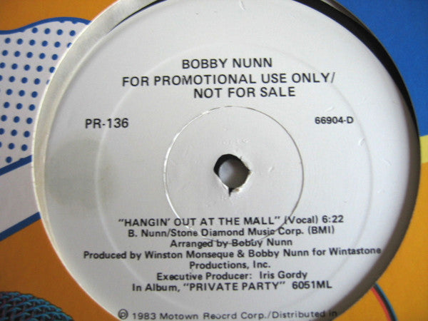 Bobby Nunn : Hangin' Out At The Mall (12", Single, Promo)