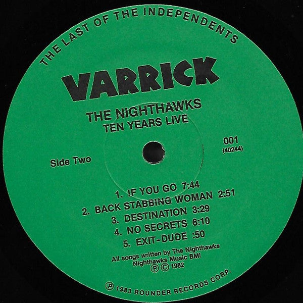 The Nighthawks (3) : Ten Years Live (LP, Album, RE)