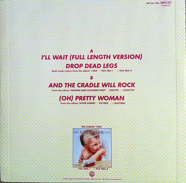 Van Halen : I'll Wait (Full Length Version) (12")