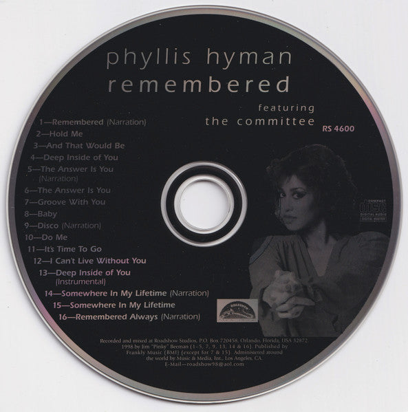 Phyllis Hyman : Remembered Featuring The Committee (CD, Comp)