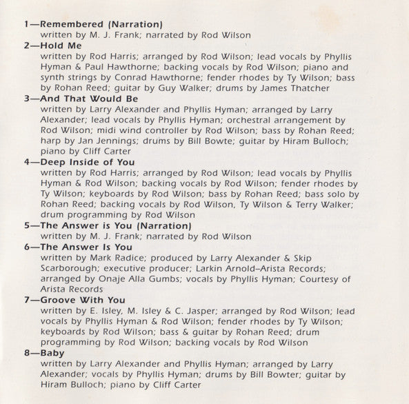 Phyllis Hyman : Remembered Featuring The Committee (CD, Comp)