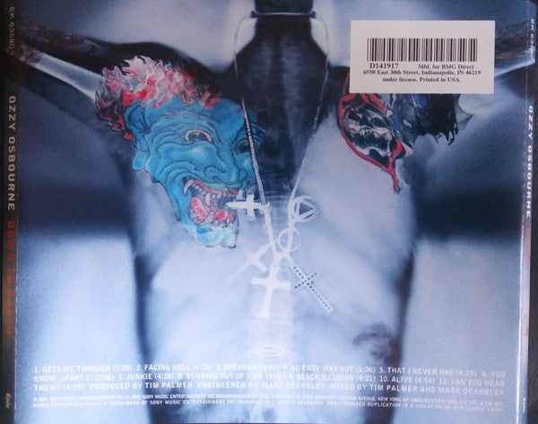 Ozzy Osbourne : Down To Earth (CD, Album, Club, BMG)