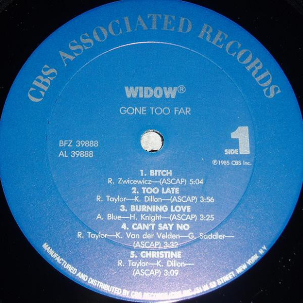 Widow (2) : Gone Too Far (LP, Album)