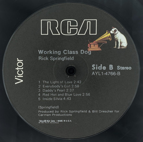 Rick Springfield : Working Class Dog (LP, Album, RE, Ind)