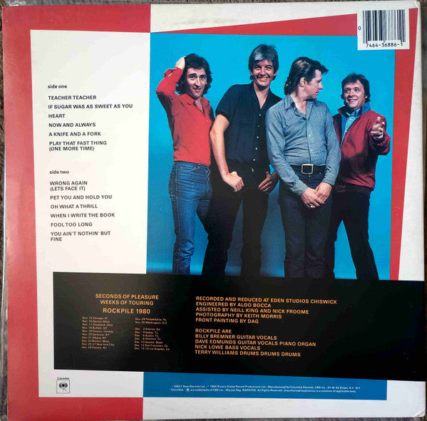 Rockpile : Seconds Of Pleasure (LP, Album, RE, Car)
