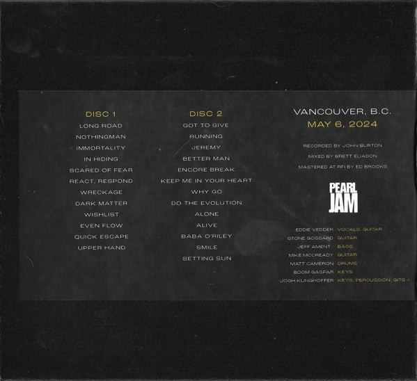 Pearl Jam : Vancouver, B.C. - May 6, 2024 (2xCDr)