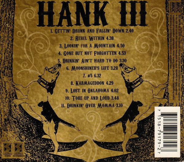 Hank Williams III : Rebel Within (CD, Album, Dig)