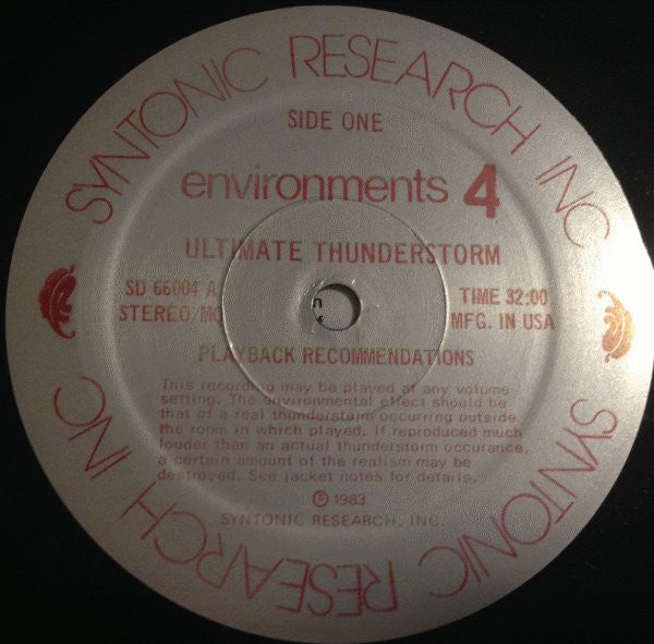 No Artist : Environments (Totally New Concepts In Sound - Disc 4 - Ultimate Thunderstorm / Gentle Rain In A Pine Forest) (LP, RE)
