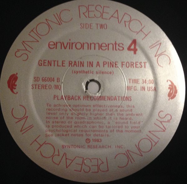 No Artist : Environments (Totally New Concepts In Sound - Disc 4 - Ultimate Thunderstorm / Gentle Rain In A Pine Forest) (LP, RE)