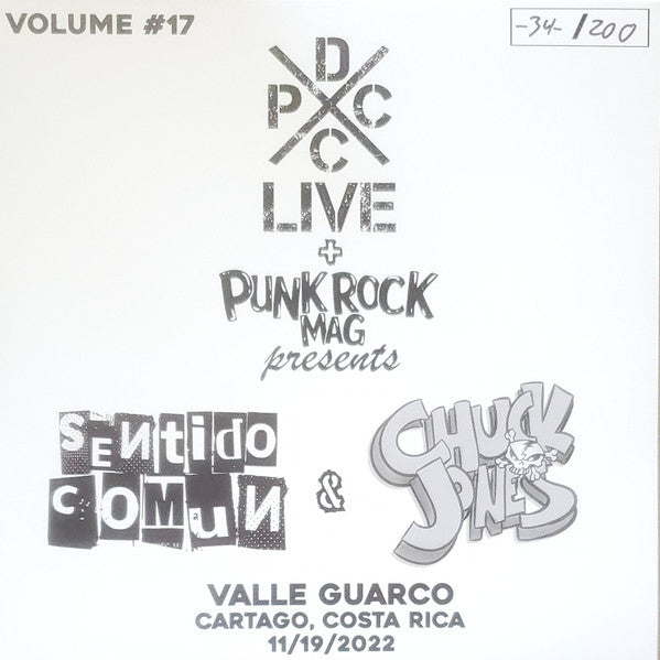Sentido Comun (4), Chuck Jones (22) : DCxPC Live And Punk Rock Mag Presents Sentido Comun & Chuck Jones - Live In Valle Guarco, Cartago, Costa Rica, 11/19/2022 (12", Sea)