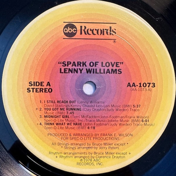 Lenny Williams : Spark Of Love (LP, Album, San)