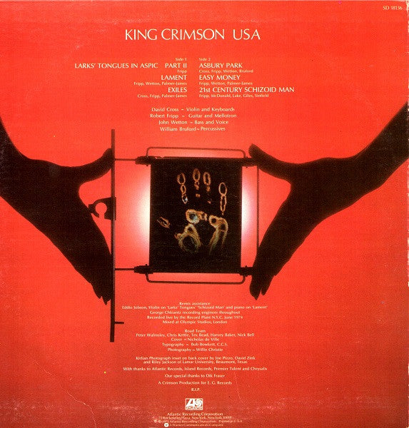 King Crimson : USA (LP, Album, Pre)