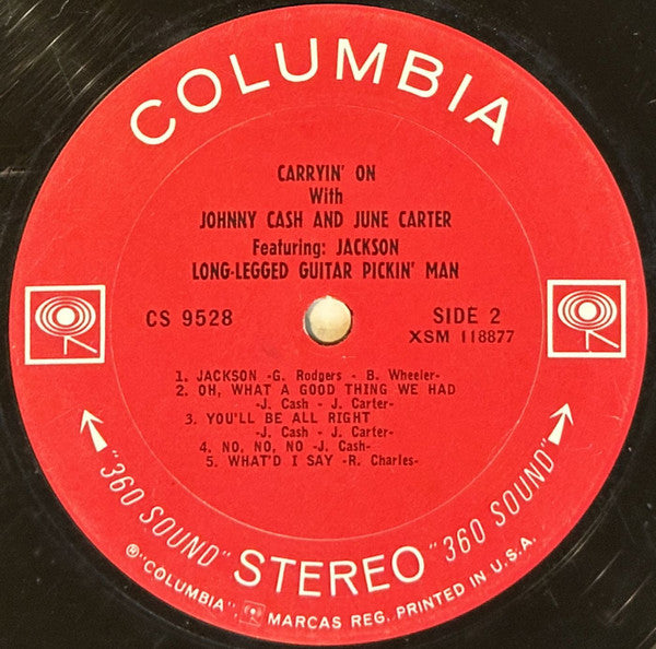 Johnny Cash & June Carter : Carryin' On With Johnny Cash & June Carter (LP, Album, San)
