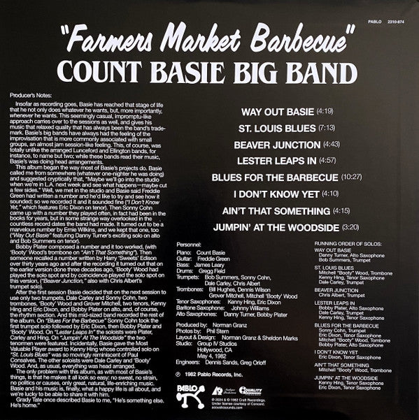 Count Basie Big Band : Farmers Market Barbecue (LP, Album, Ltd, RE, RP, 180)