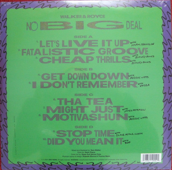 Walker & Royce : No Big Deal (2xLP, Album, Pic)