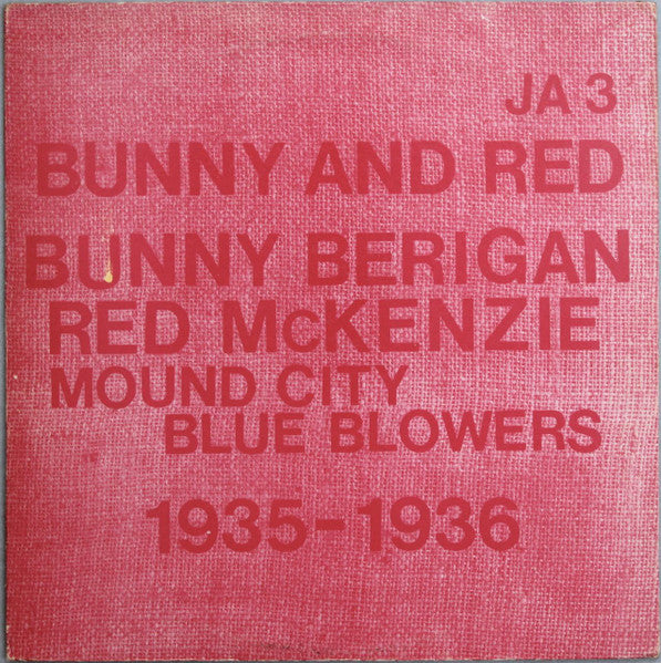 Bunny Berigan - Red McKenzie And The Mound City Blue Blowers : Bunny And Red (LP, Comp, Son)