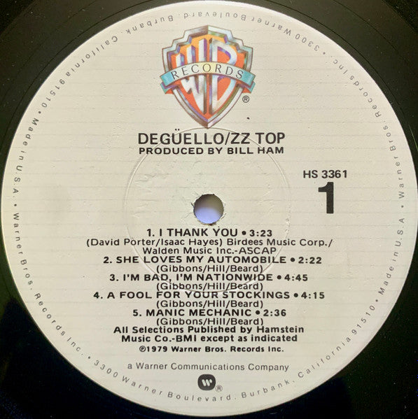 ZZ Top : Degüello (LP, Album, Los)