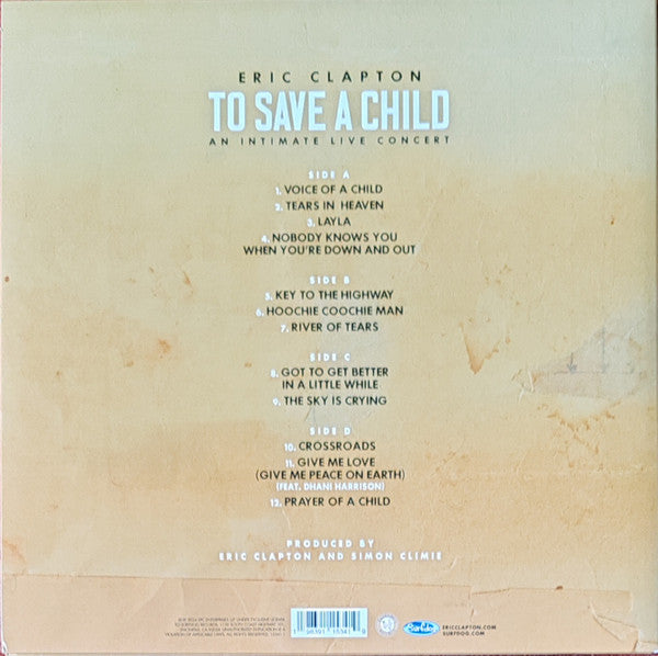 Eric Clapton : To Save A Child An Intimate Live Concert  (2xLP, Album)