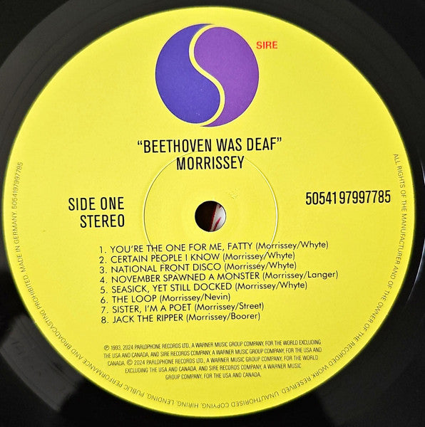 Morrissey : Beethoven Was Deaf Live In Paris (LP, Album, RE, RM, Bio)