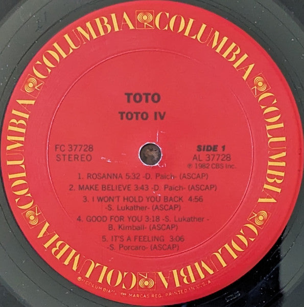 Toto : Toto IV (LP, Album, Pit)