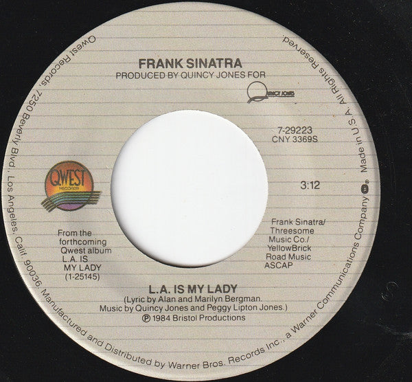 Frank Sinatra : L.A. Is My Lady (7", Single, Styrene, All)