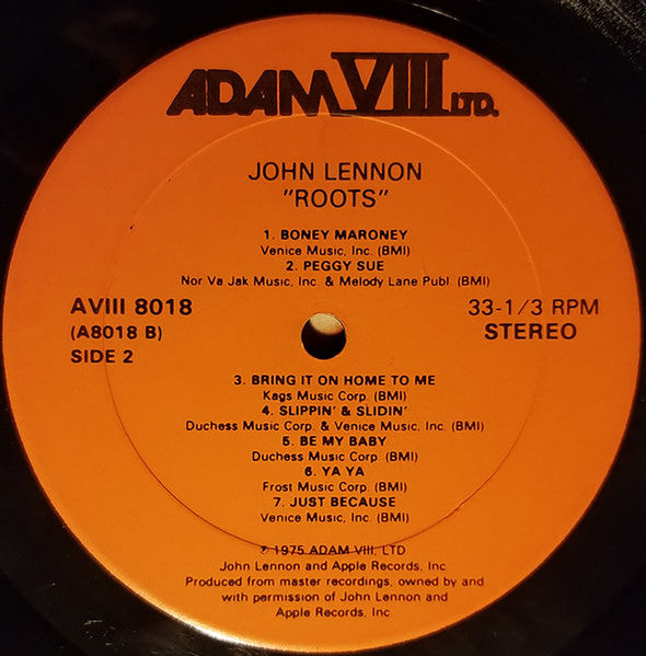 John Lennon : Roots (Sings The Great Rock & Roll Hits) (LP, Album, Comp, Unofficial, ora)