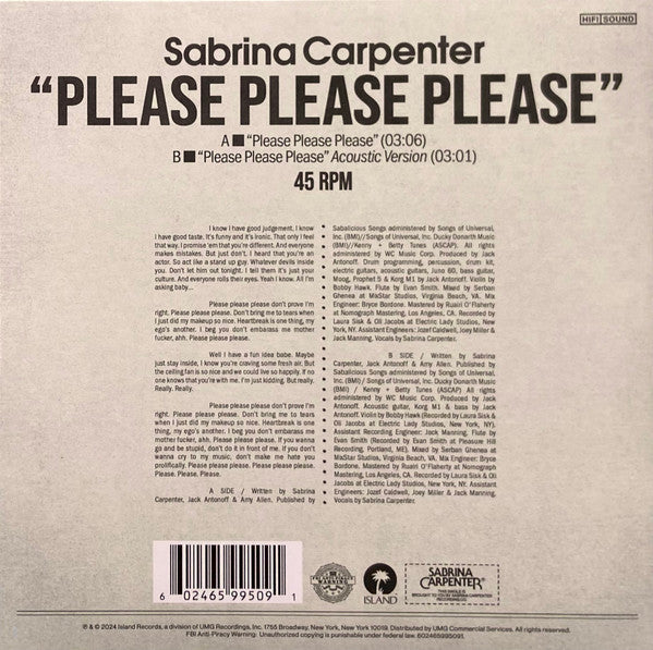 Buy Sabrina Carpenter : Please Please Please (7