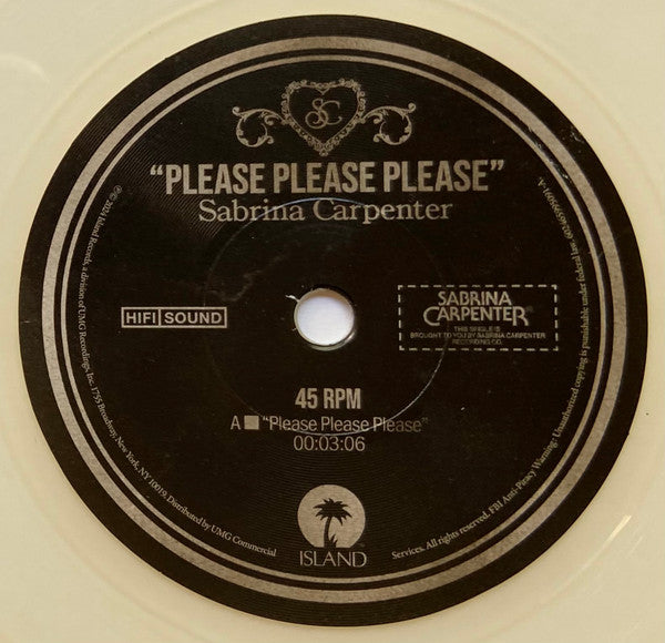Sabrina Johnston シングル 45rpm レコード　新品 Buy Sabrina Carpenter : Please Please Please (7