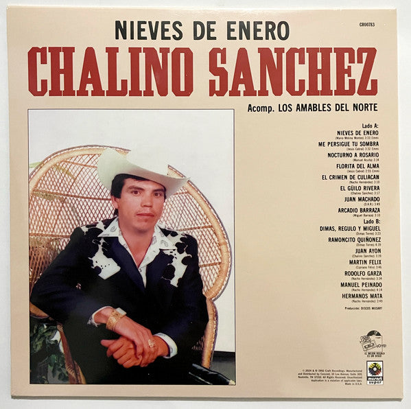 Chalino Sánchez Acomp. Los Amables Del Norte : Nieves De Enero (LP, Album, Ltd, RE, RM, 140)