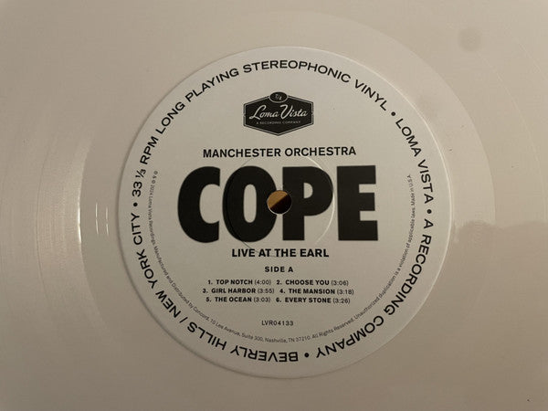 Manchester Orchestra : Cope (Live At The Earl) (LP, Ltd, Opa)