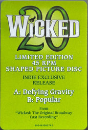 Idina Menzel, Kristin Chenoweth : Defying Gravity / Popular (From Wicked) (7", Shape, Single, Comp, Ltd, Pic)