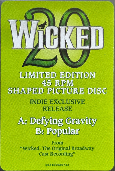 Idina Menzel, Kristin Chenoweth : Defying Gravity / Popular (From Wicked) (7", Shape, Single, Comp, Ltd, Pic)