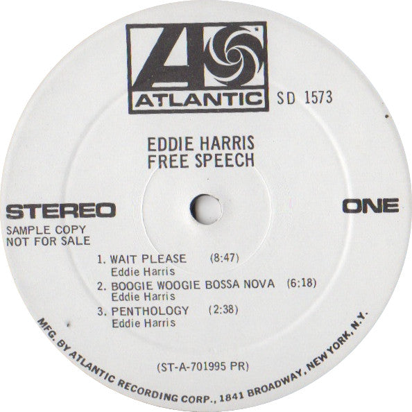 Eddie Harris : Free Speech (LP, Album, Promo)