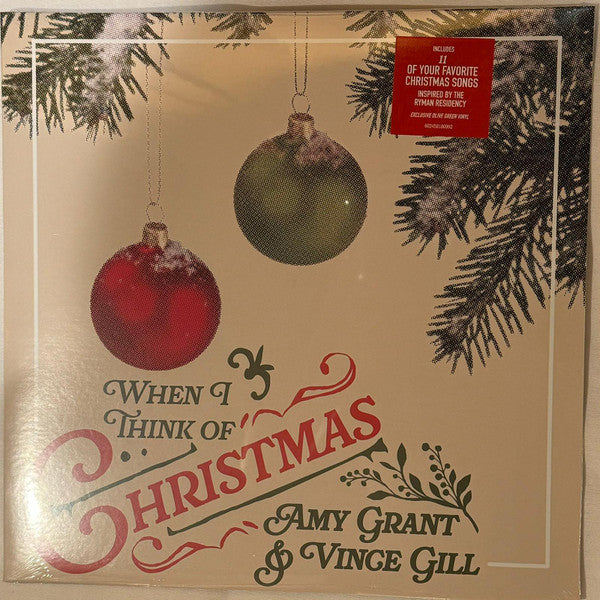 Amy Grant & Vince Gill : When I Think Of Christmas (LP, Comp, Oli)