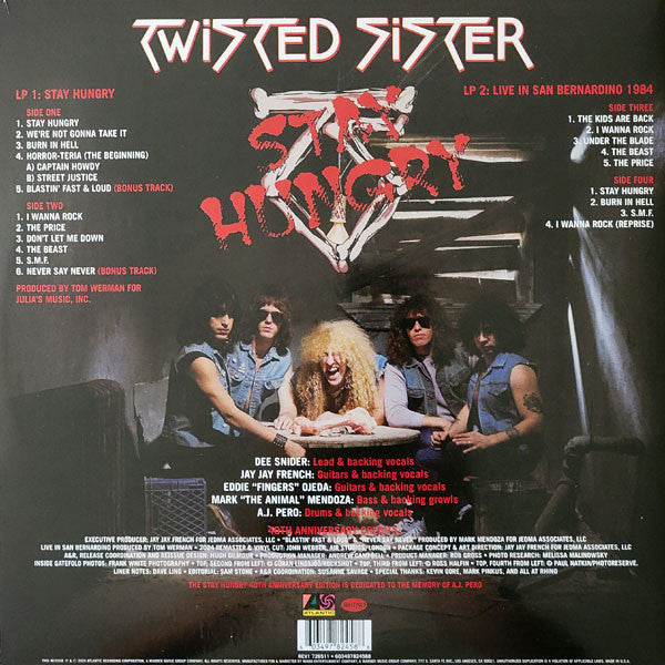 Twisted Sister : Stay Hungry (40th Anniversary Edition) (2xLP, Album, Blo)