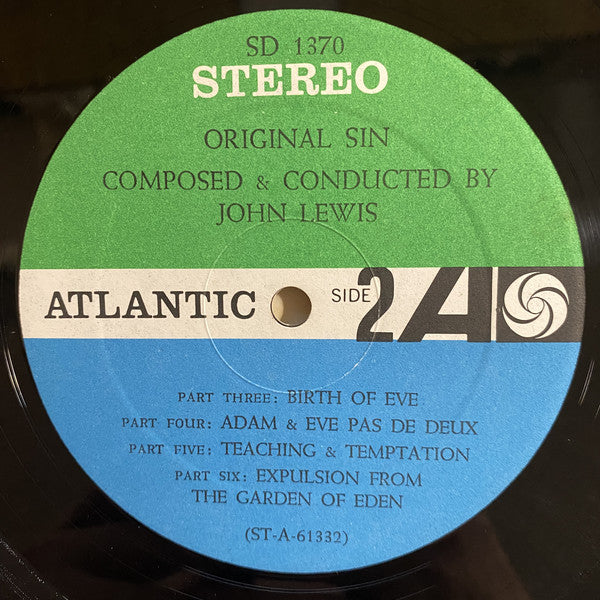 John Lewis (2) : Original Sin: Music For Ballet Composed By John Lewis (LP)