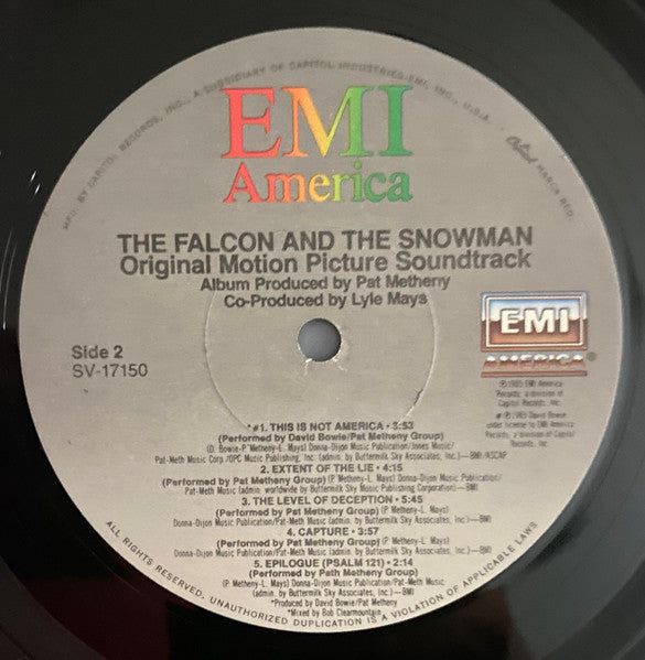 Pat Metheny Group : The Falcon And The Snowman (Original Motion Picture Soundtrack) (LP, Album, Jac)